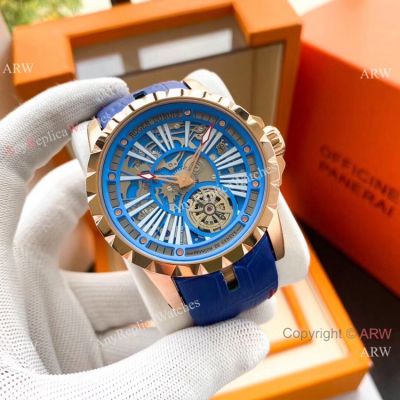 Roger Dubuis Excalibur Rose Gold Tourbillon Extra Large Face Mens Watches